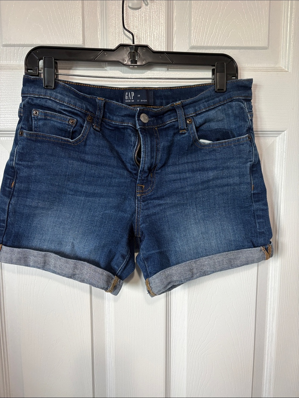 GAP Women's Blue Cuffed Denim Shorts